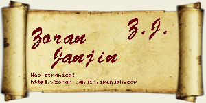 Zoran Janjin vizit kartica